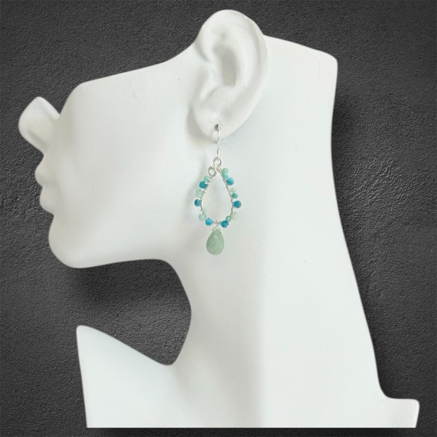 sterling silver statement earrings with natural gemstones
