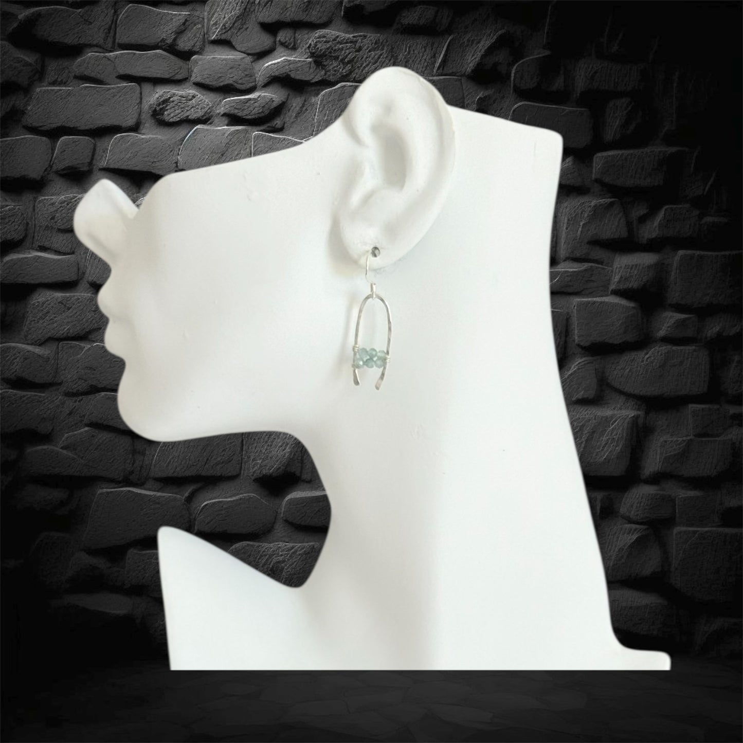 Sterling silver and apatite handcrafted earrings