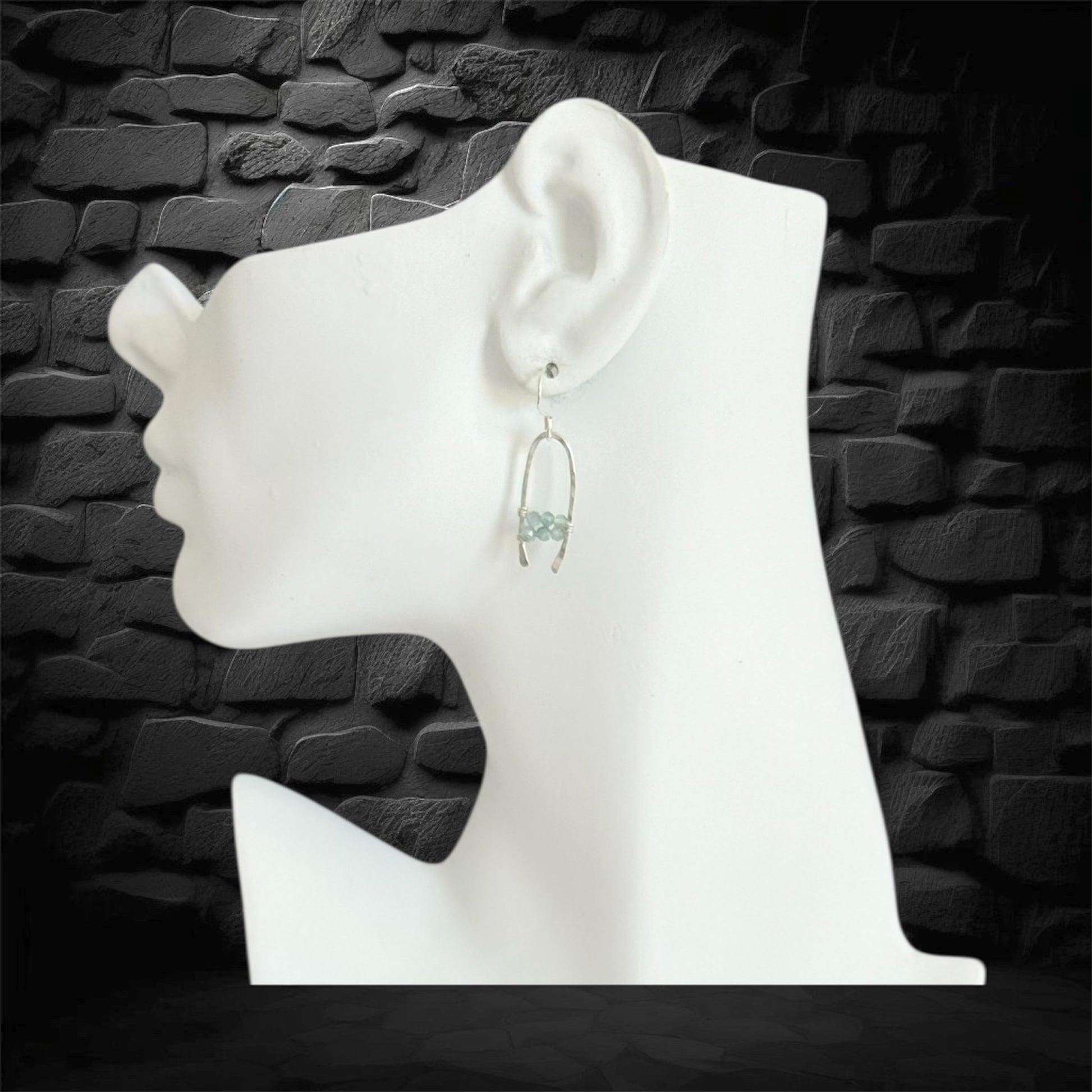 Sterling silver and apatite handcrafted earrings