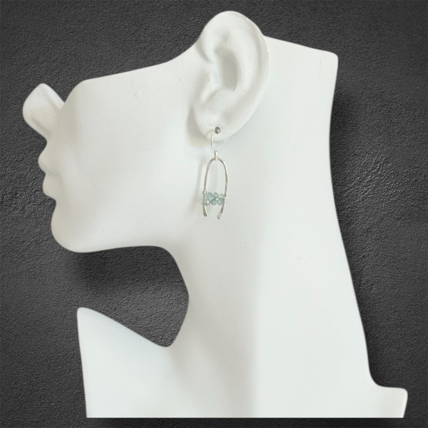 Sterling silver and apatite handcrafted earrings