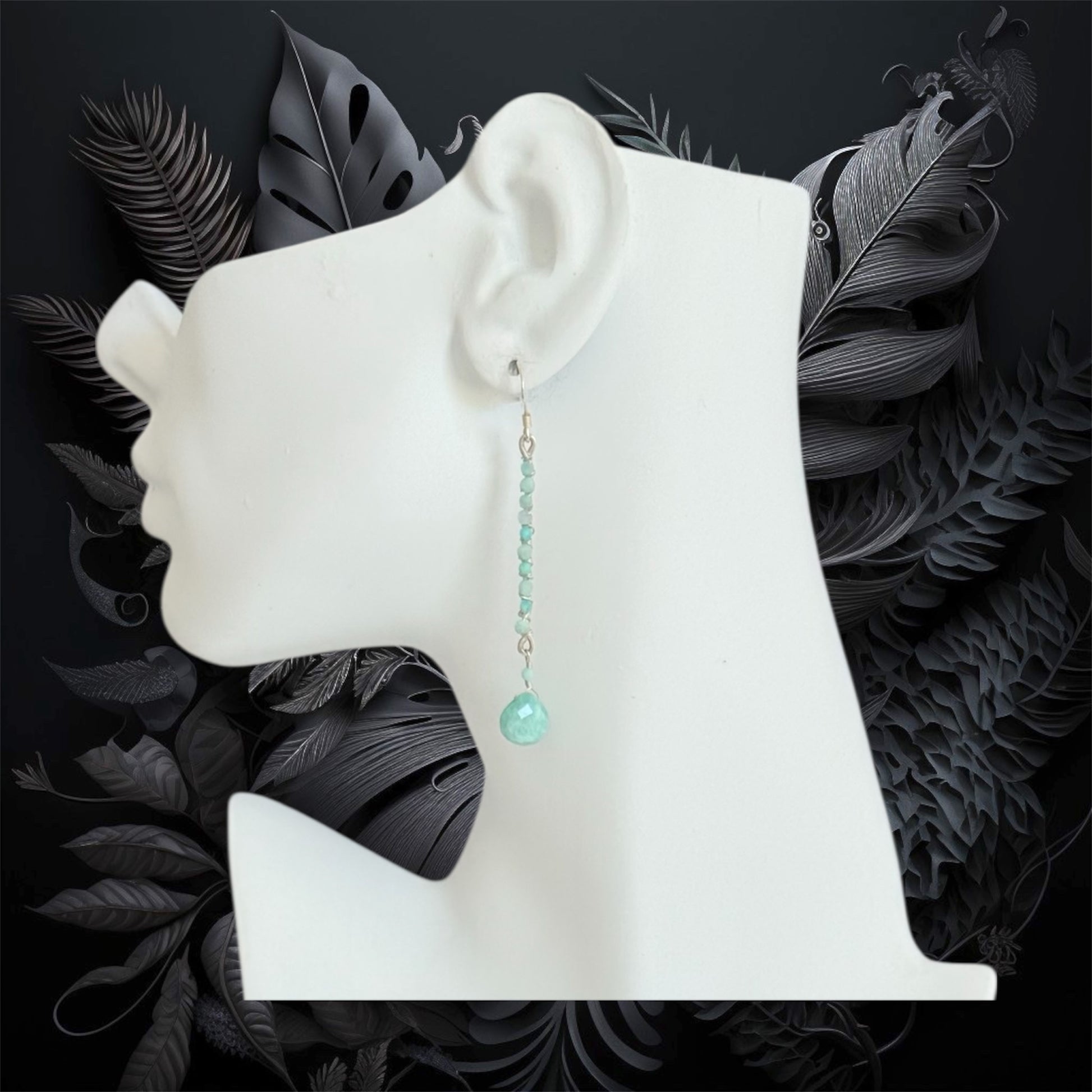 Sterling silver and amazonite gemstone earrings, handcrafted