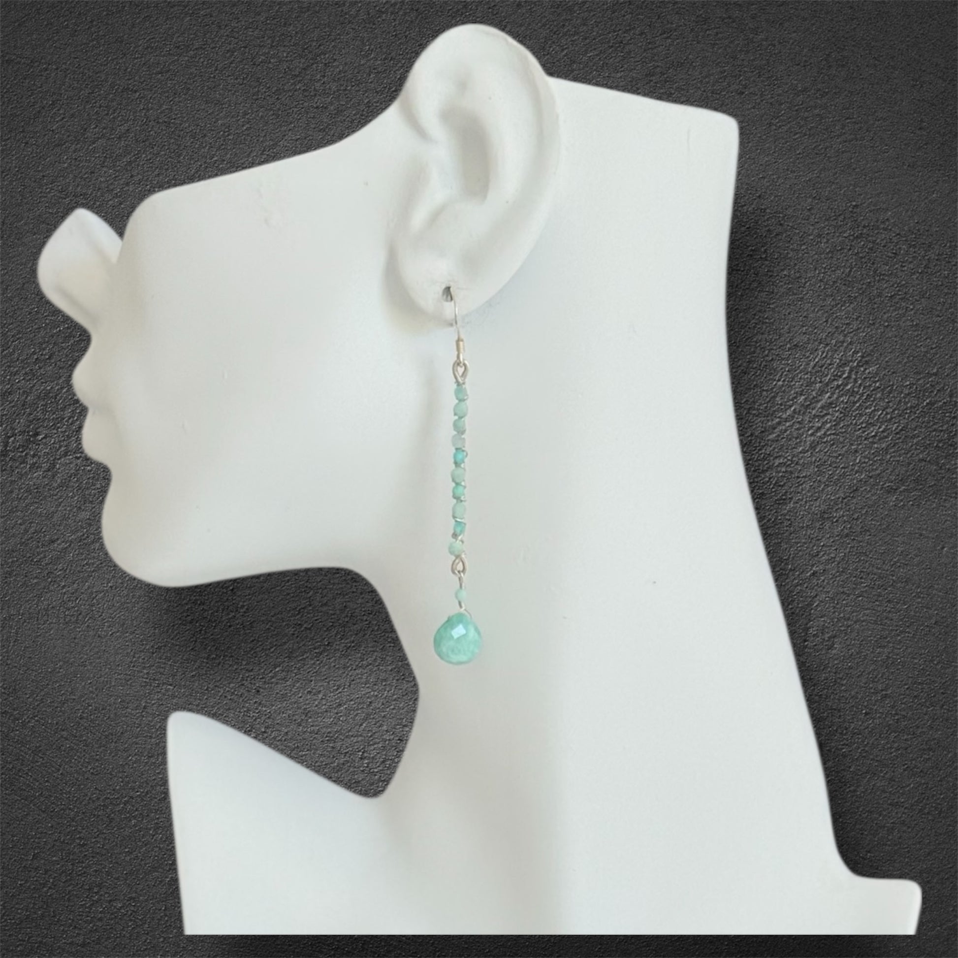 Sterling silver and amazonite gemstone earrings, handcrafted