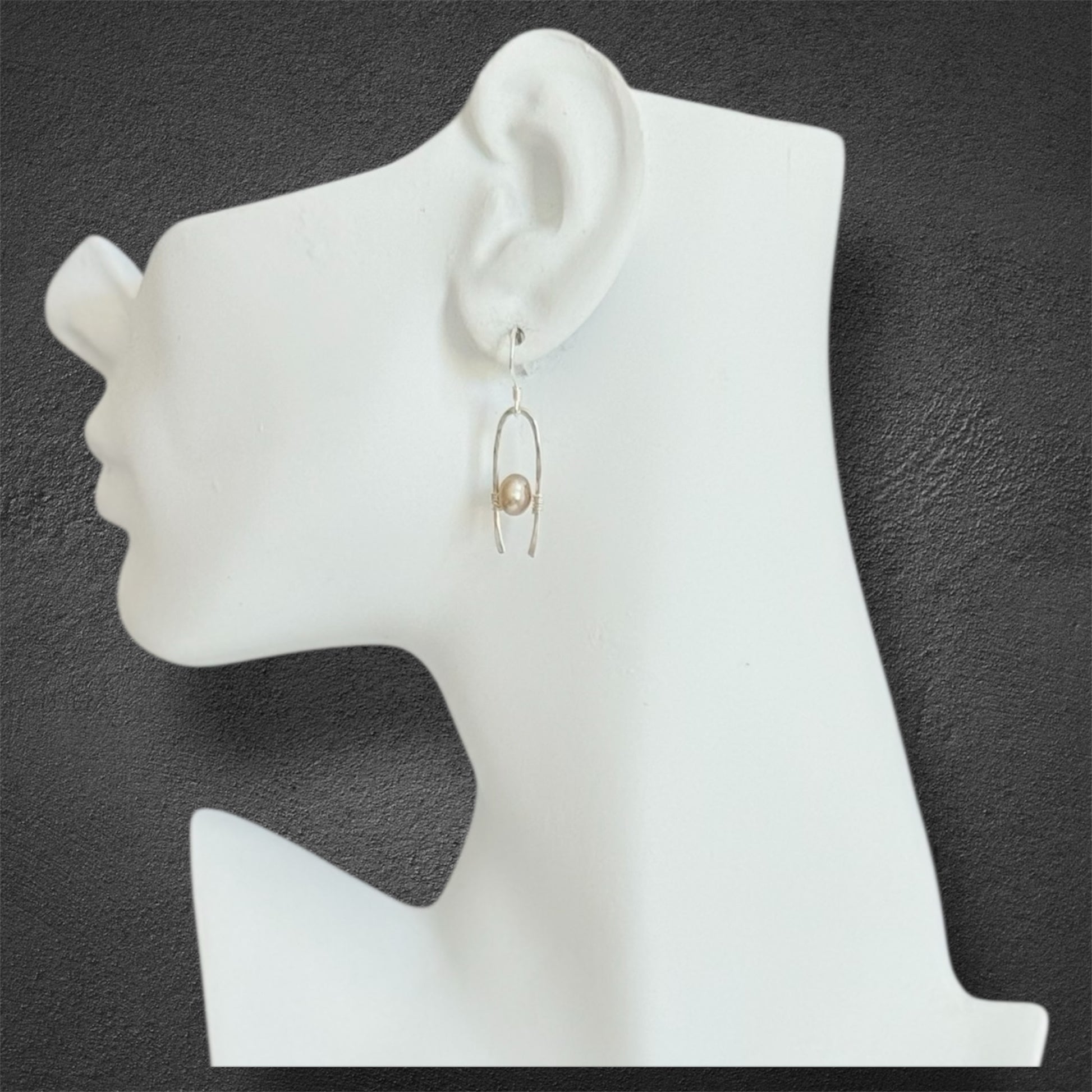 Handcrafted boho earrings with fresh water cultured pearls