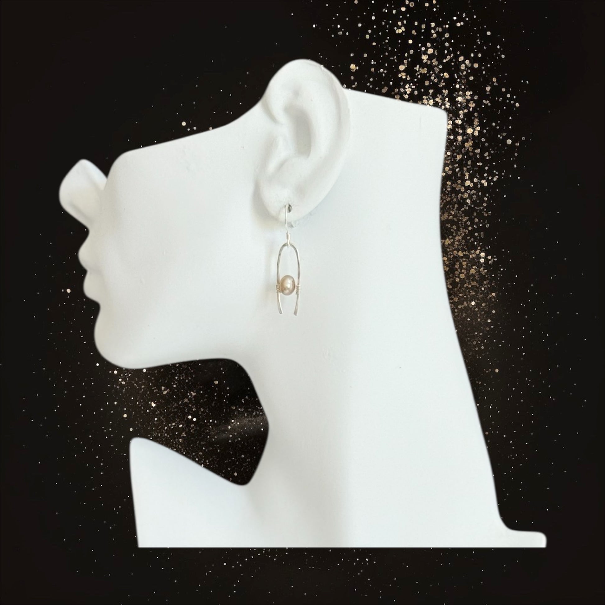 Handcrafted boho earrings with fresh water cultured pearls